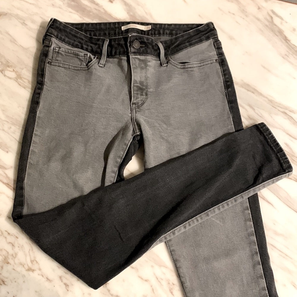 Levi’s 711 Skinny two tone black/grey jeans sz 29